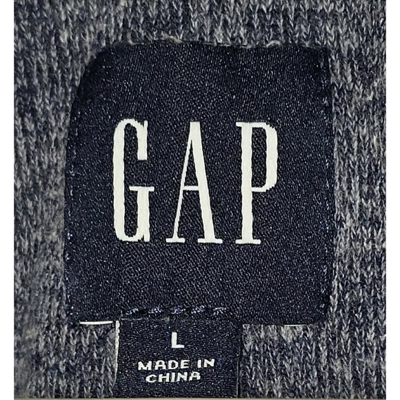 GAP Men's 1/4 Zip Pullover Sweater L Heather Gray Classic Casual EUC 👕 - Picture 5 of 5